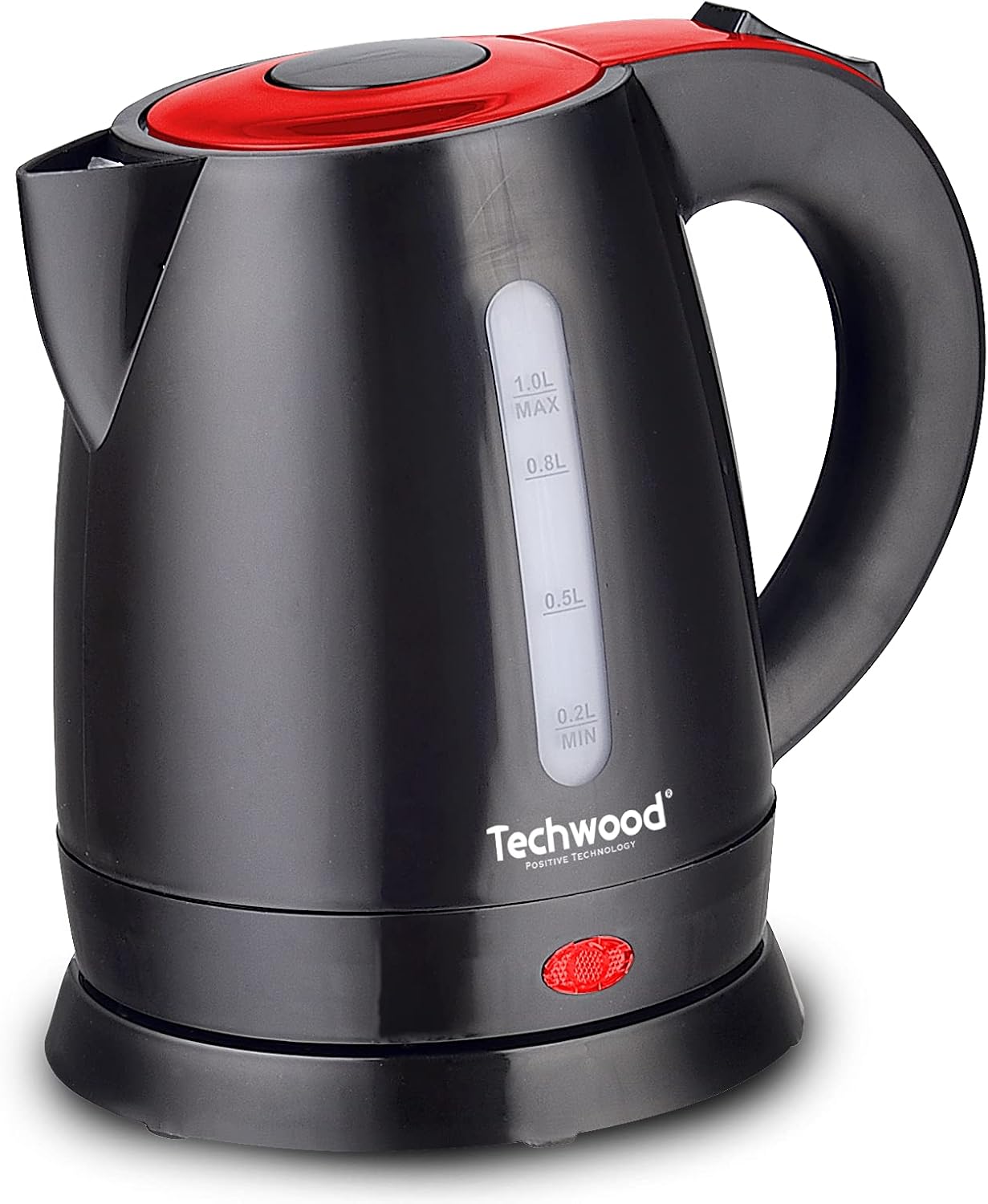 Bouilloire Électrique 1L Techwood Noir/Rouge TB-1035