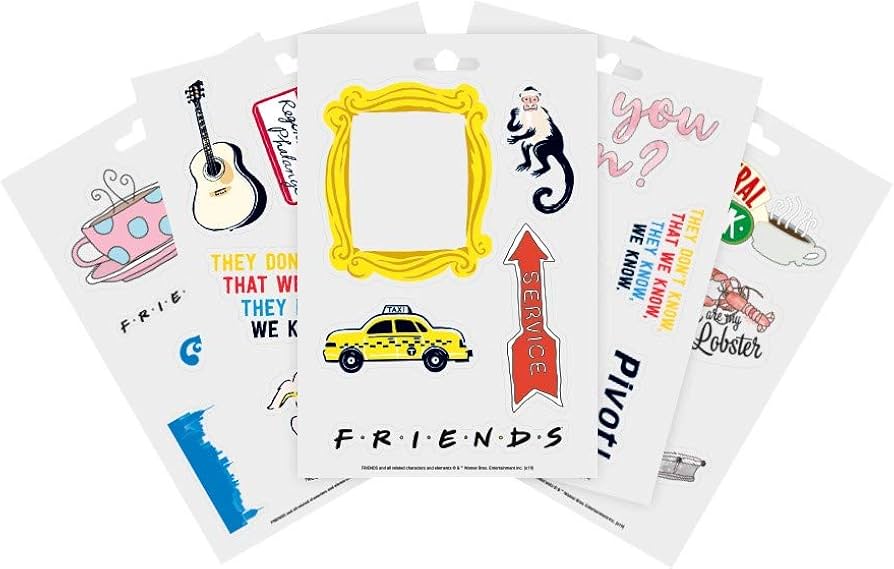 Friends- LOT de 25 Autocollants (How You Doin'), TS7428, Multicolore
