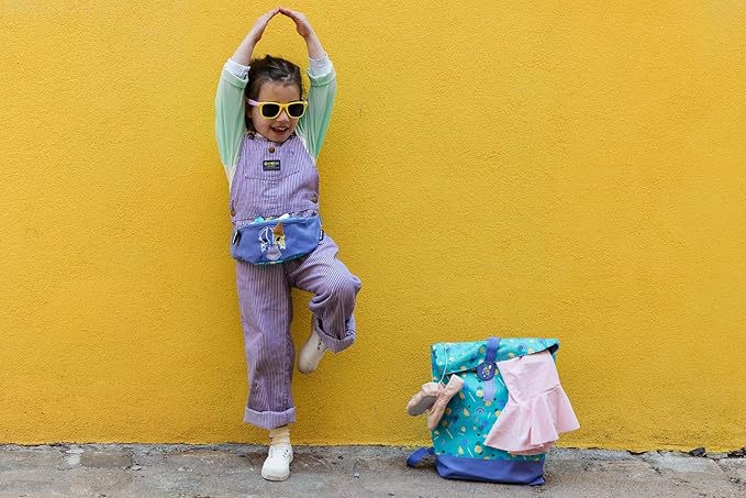 LES DÉGLINGOS Sac à dos Rolltop Kiprokos le Zebre, Mixte, Violet, Enfant