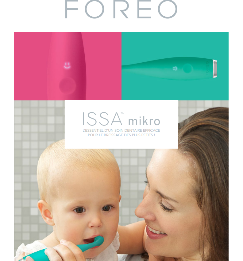 Foréo ISSA mikro Brosse à dents électrique pour bébé de 0 à 4 ans
