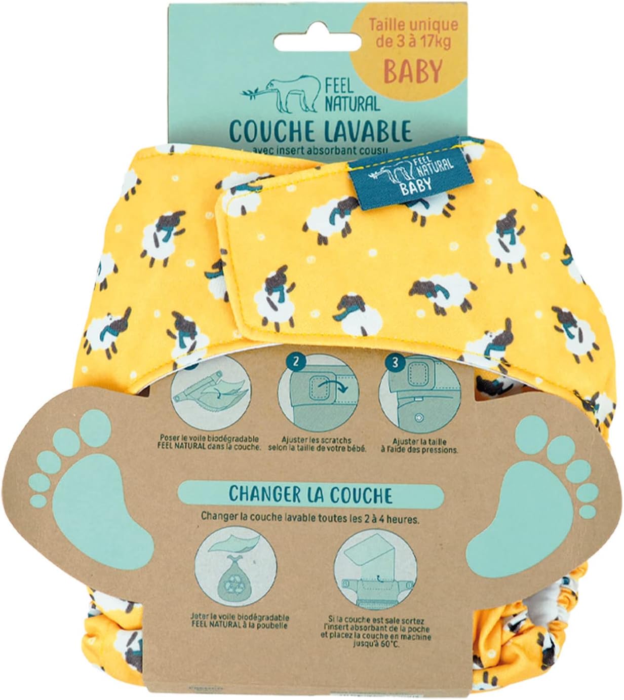 Couche Lavable Bébé - Modèle Gustave Mouton