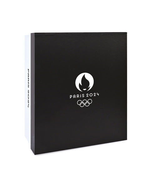 Doudou et Compagnie Ours en peluche blanc avec veste noire JO2024 - 40 cm - Collection Premium