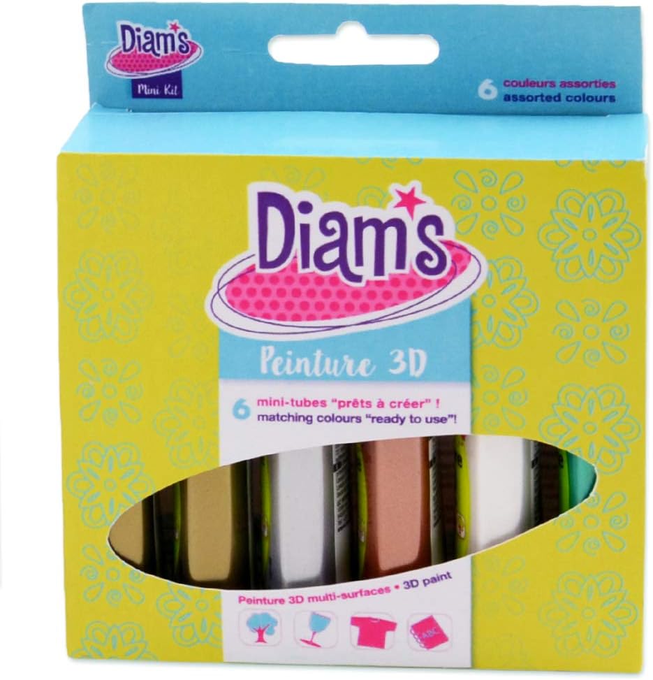 Diam's 3D Mini Lot de 6 Peintures Couleurs Métallisées