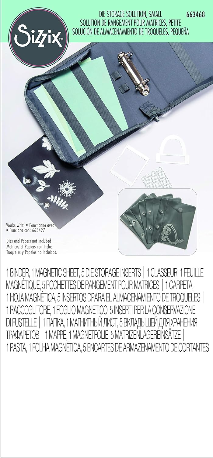 Sizzix Accessoire 663468, Petite Rangement, 5 Pack, Solution de Stockage de Matrices A5, Taille Unique