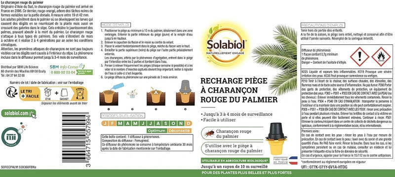 Recharge Piège Charonçon Rouge du Palmier – Agriculture Bio – Solabiol