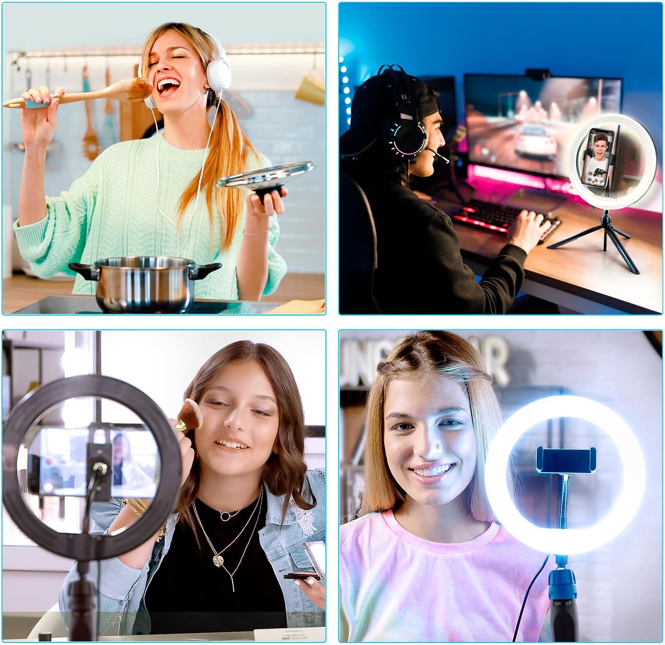 🎥 Studio Creator - Kit de démarrage pour vidéos professionnelles avec anneau lumineux LED et trépied