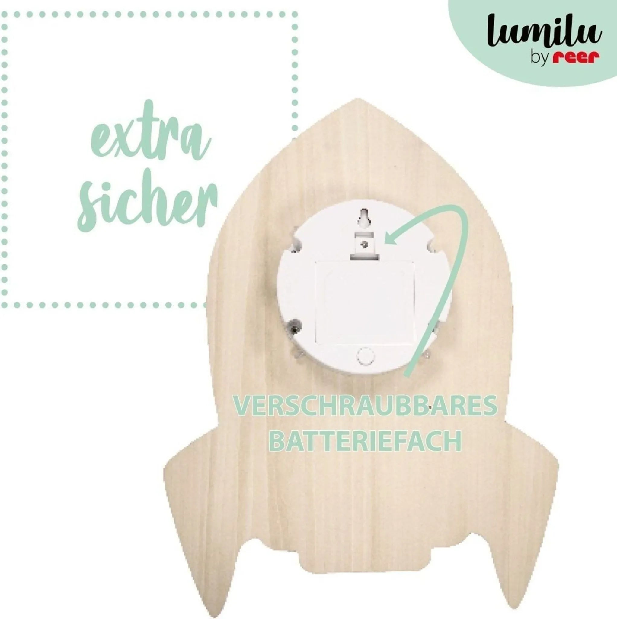 Reer Lumilu Silhouette Light Rocket – Applique Murale en Forme de Fusée